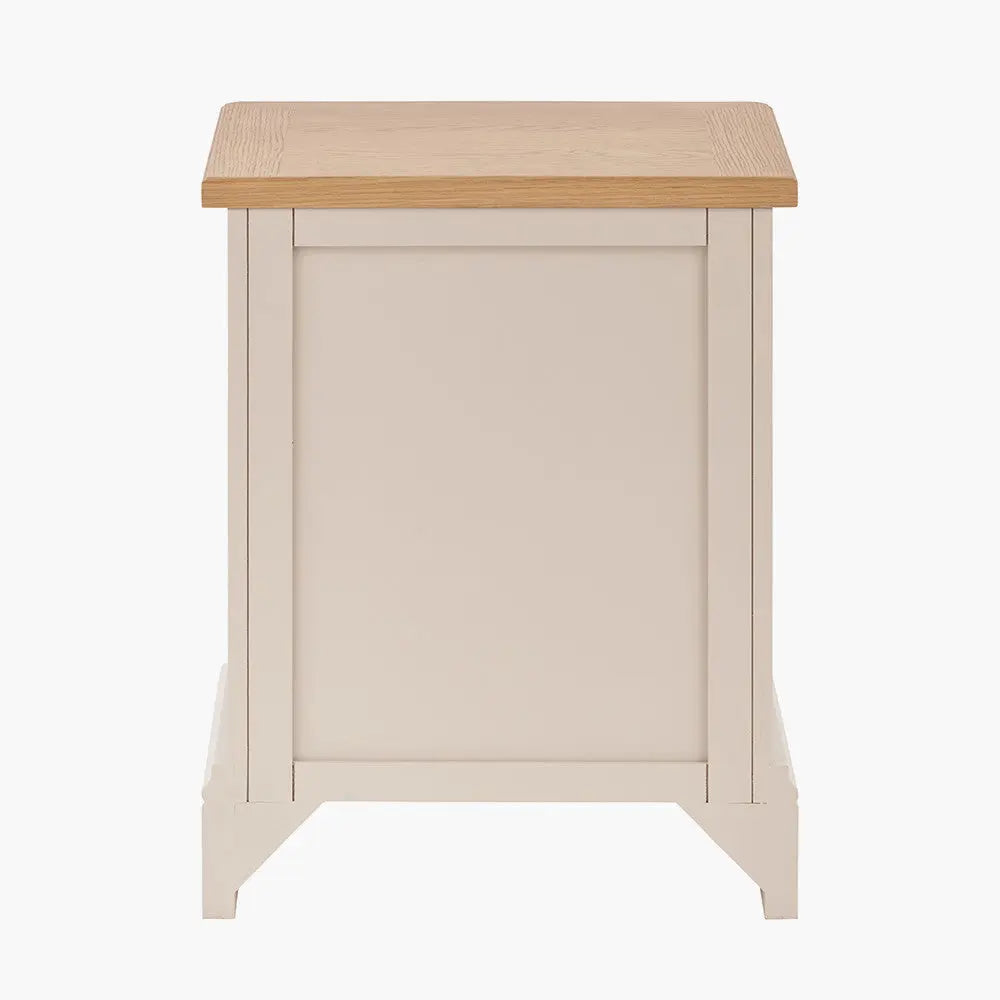 Fairford Parchment White Pine and Oak Wood 1 Drawer Unit  Nicholas John Interiors