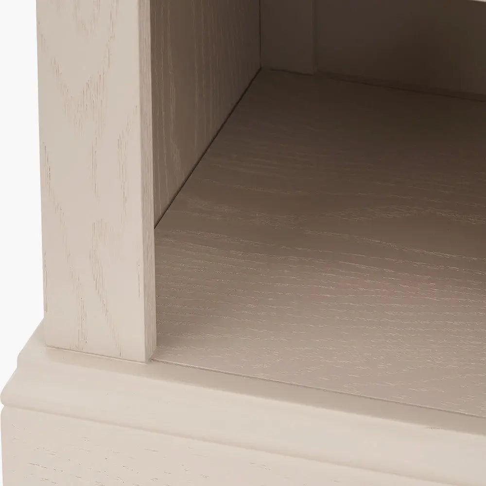 Fairford Parchment White Pine and Oak Wood 1 Drawer Unit  Nicholas John Interiors