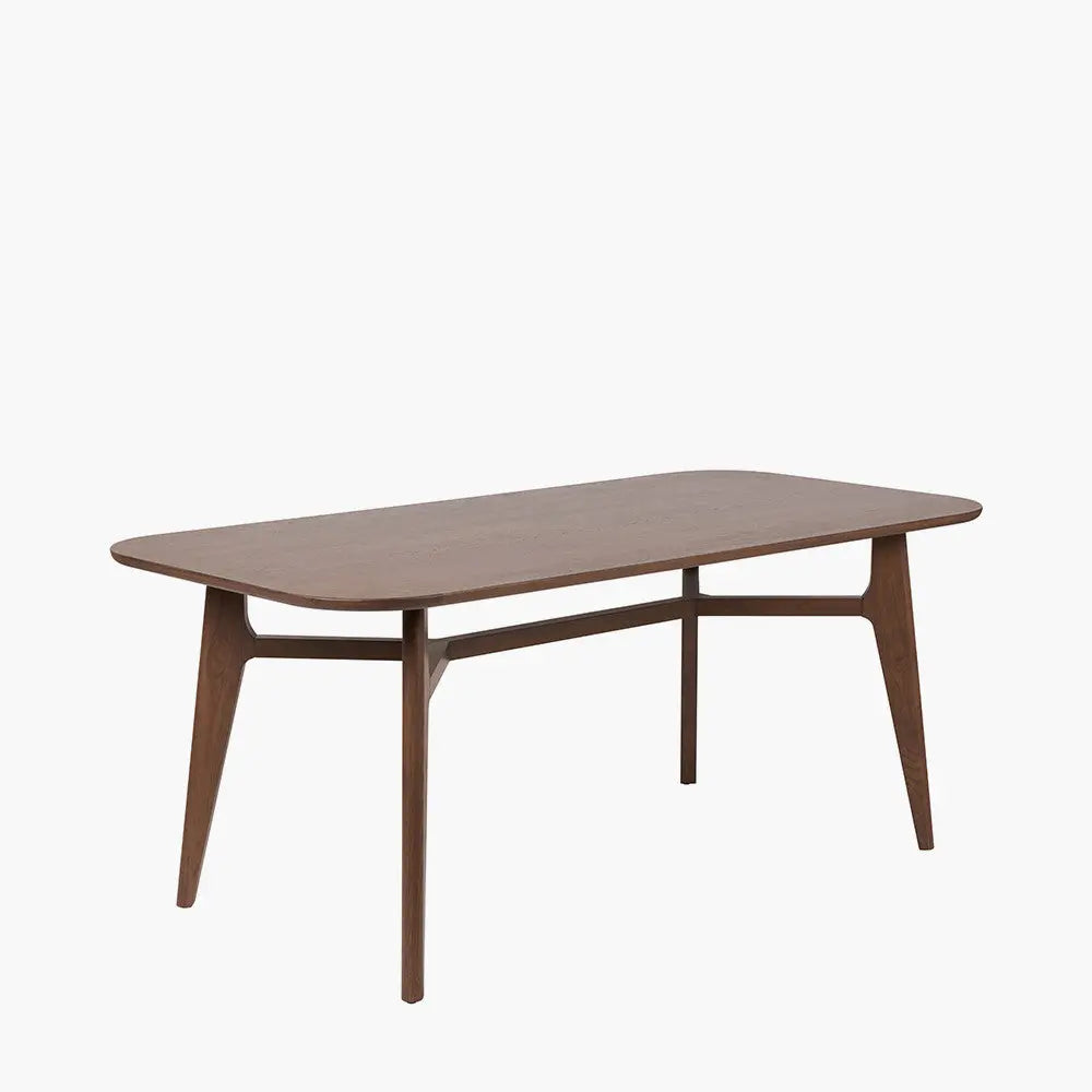Elias Dark Ash Wood Retro Dining Table  Nicholas John Interiors