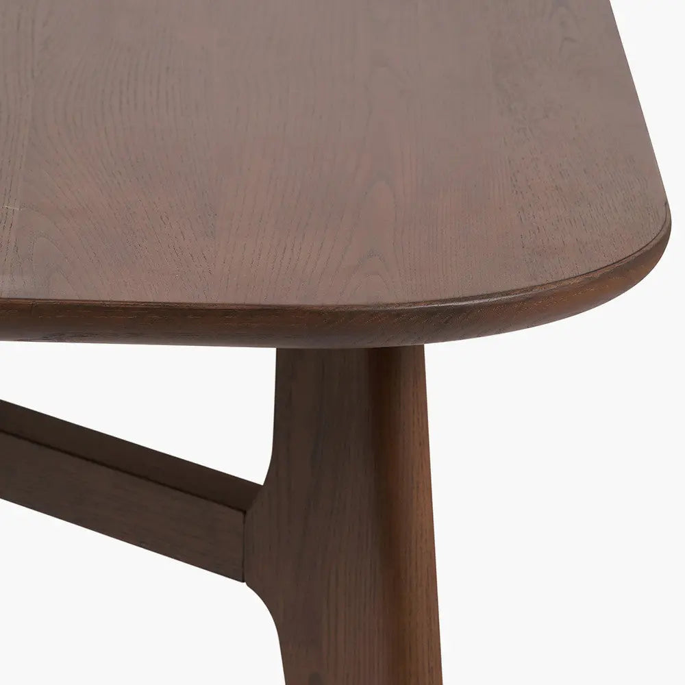 Elias Dark Ash Wood Retro Dining Table  Nicholas John Interiors