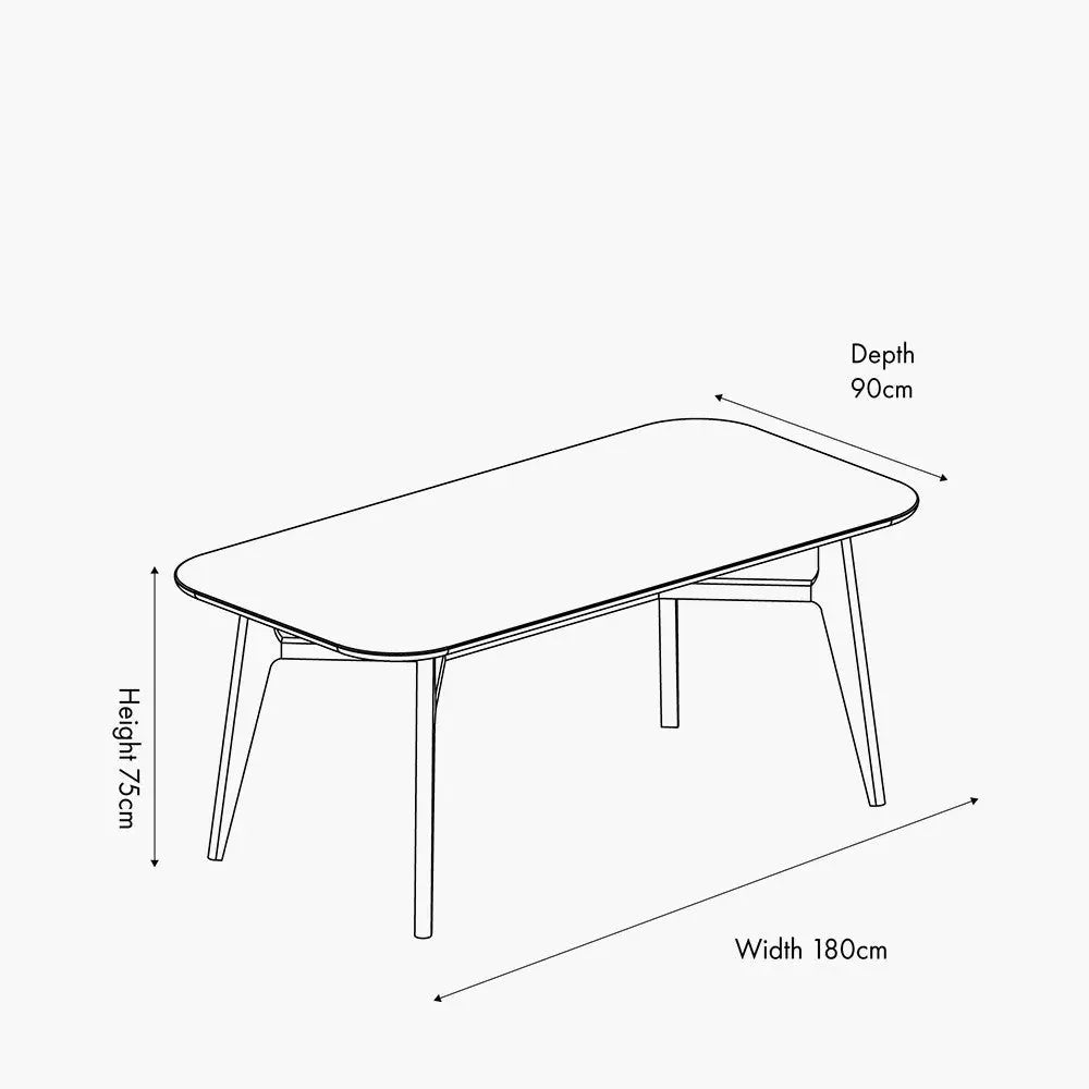 Elias Dark Ash Wood Retro Dining Table  Nicholas John Interiors