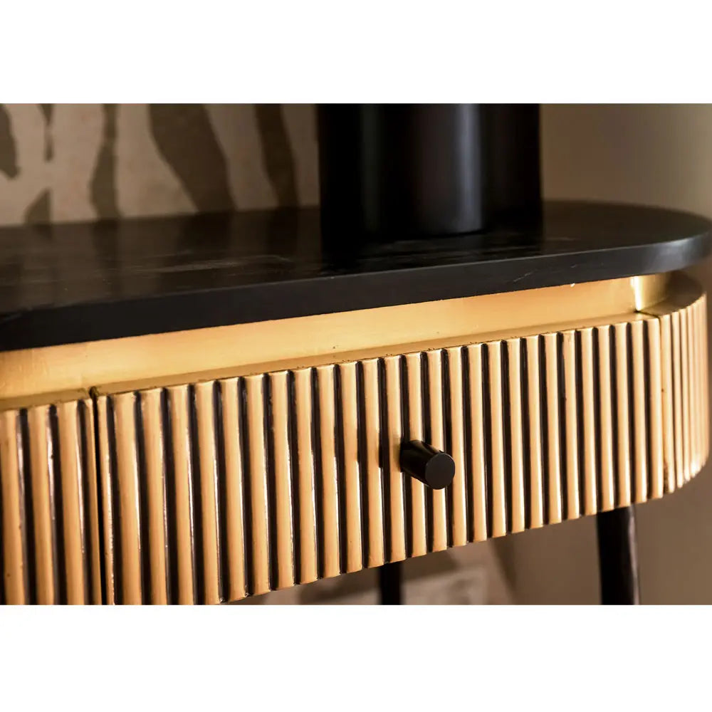 Richmond Interiors Ironville Brass 2 Drawer Console