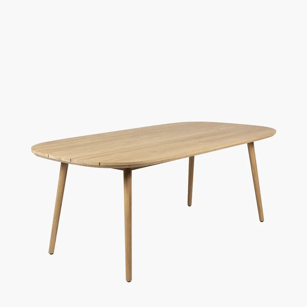 Salita Outdoor 6 Seater Dining Set in Natural Wood & Oatmeal - Pacific Lifestyle  Nicholas John Interiors