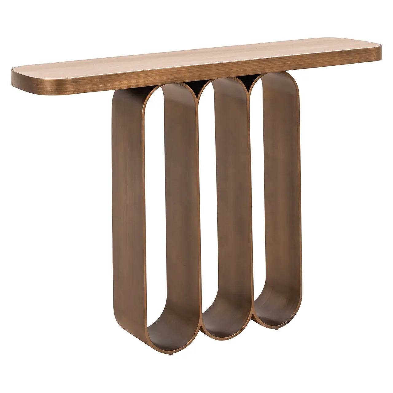 Richmond Interiors Locarno Console Table in Brushed Gold  Nicholas John Interiors