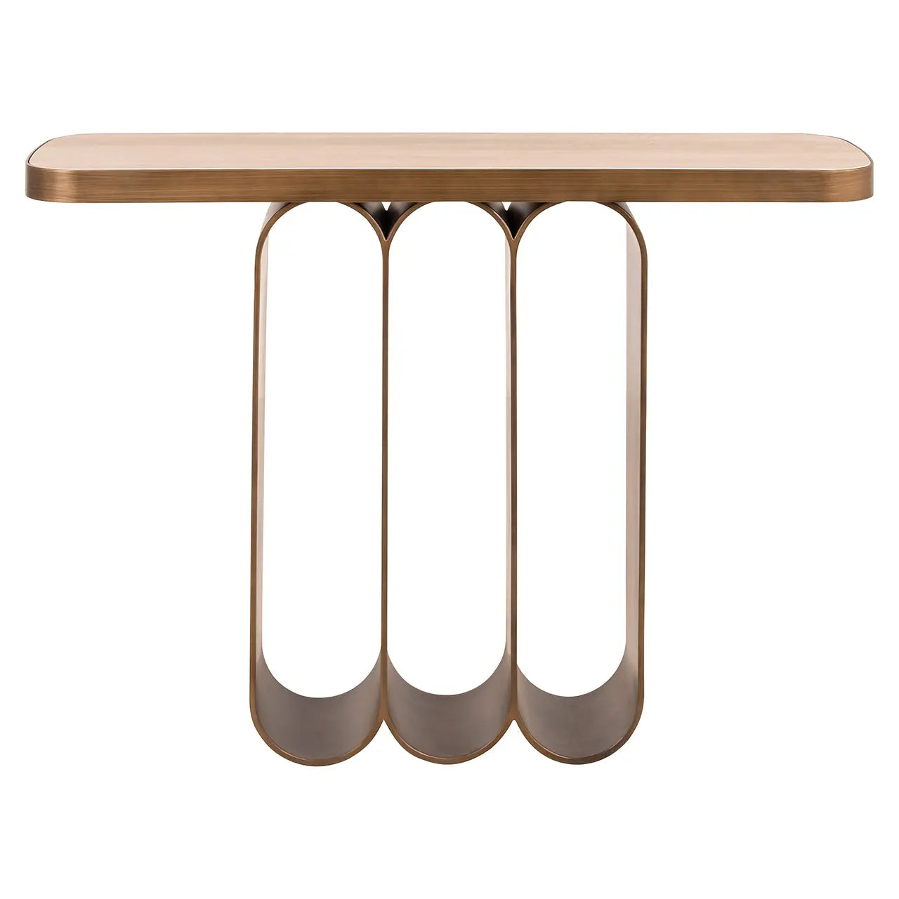 Richmond Interiors Locarno Console Table in Brushed Gold  Nicholas John Interiors