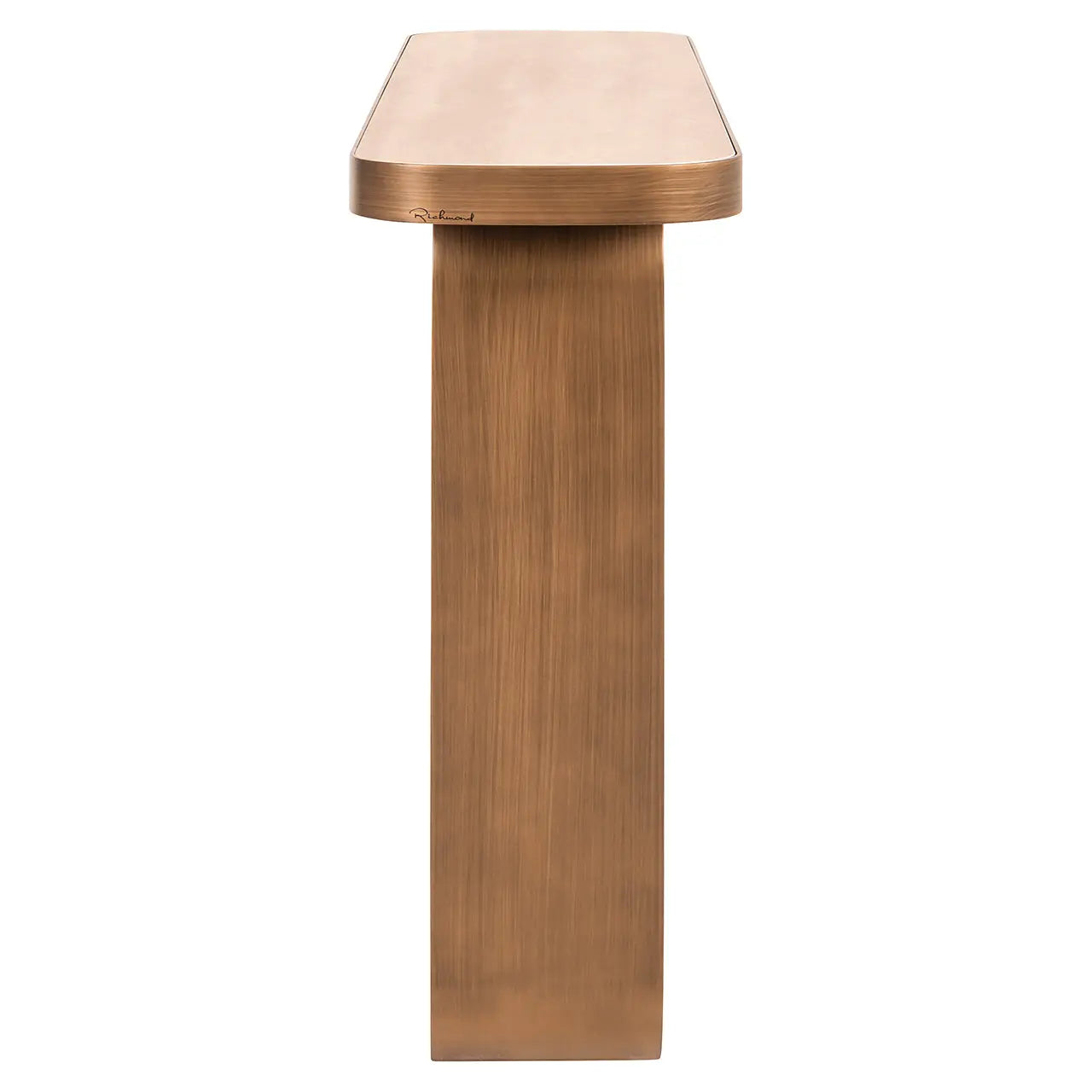 Richmond Interiors Locarno Console Table in Brushed Gold  Nicholas John Interiors
