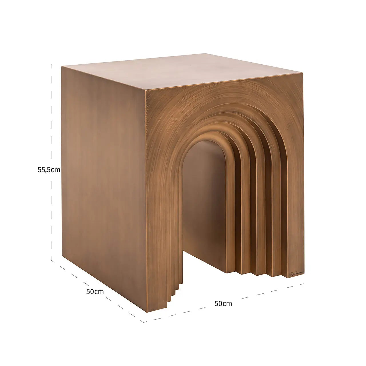 Richmond Interiors Vevey End Table in Brushed Gold  Nicholas John Interiors