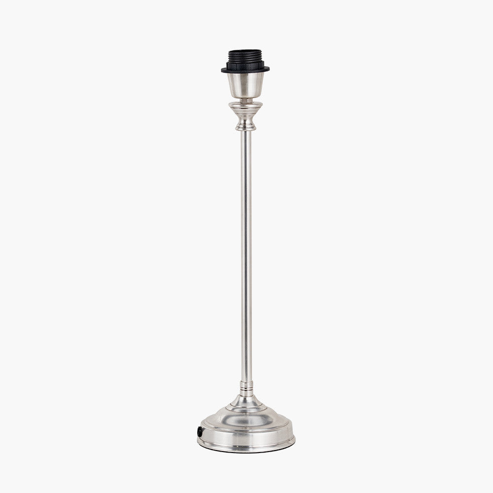 Auden Silver Metal Stick Table Lamp Base  Nicholas John Interiors
