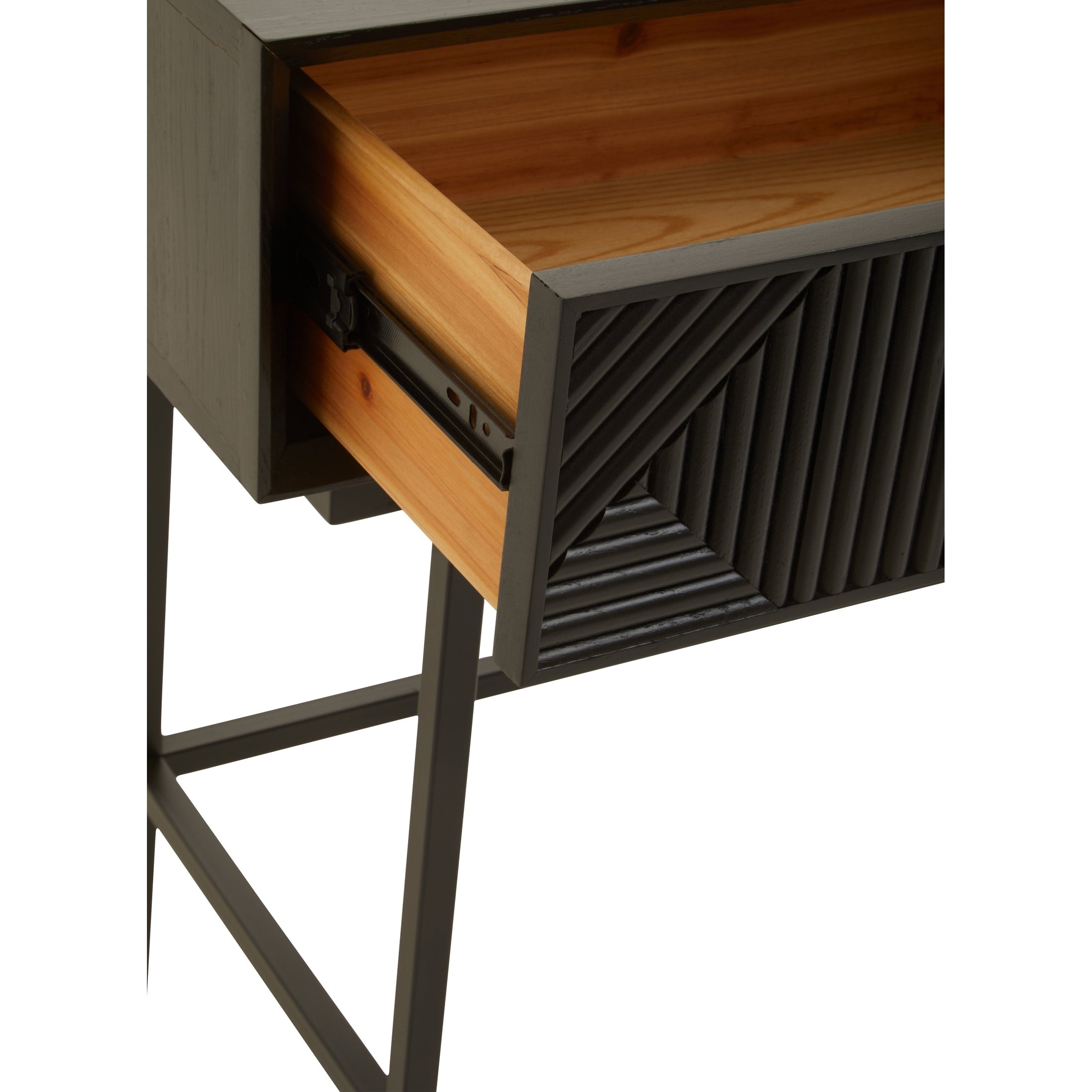 Azara Black Finish Console Table with 2 Drawers  Nicholas John Interiors