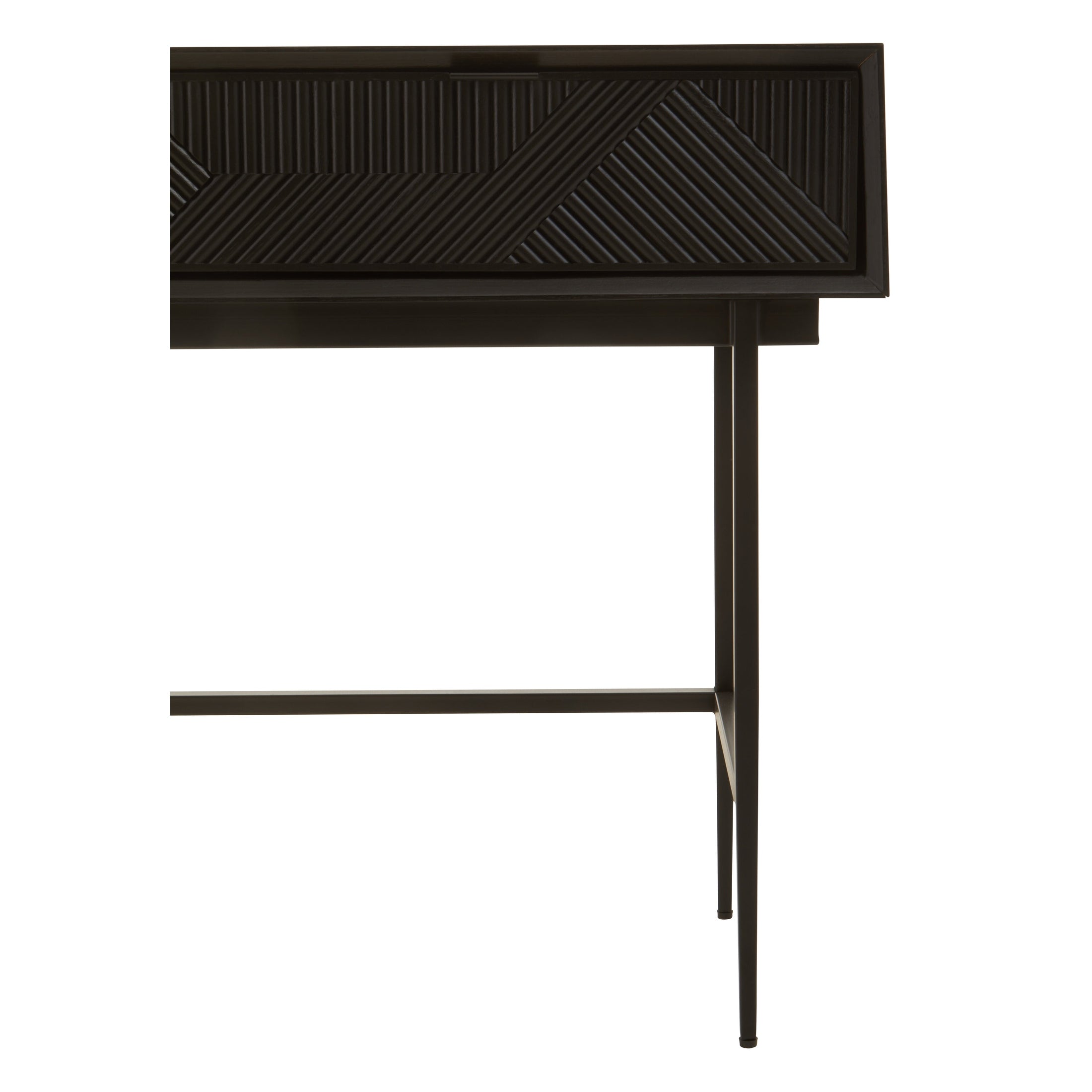 Azara Black Finish Console Table with 2 Drawers  Nicholas John Interiors