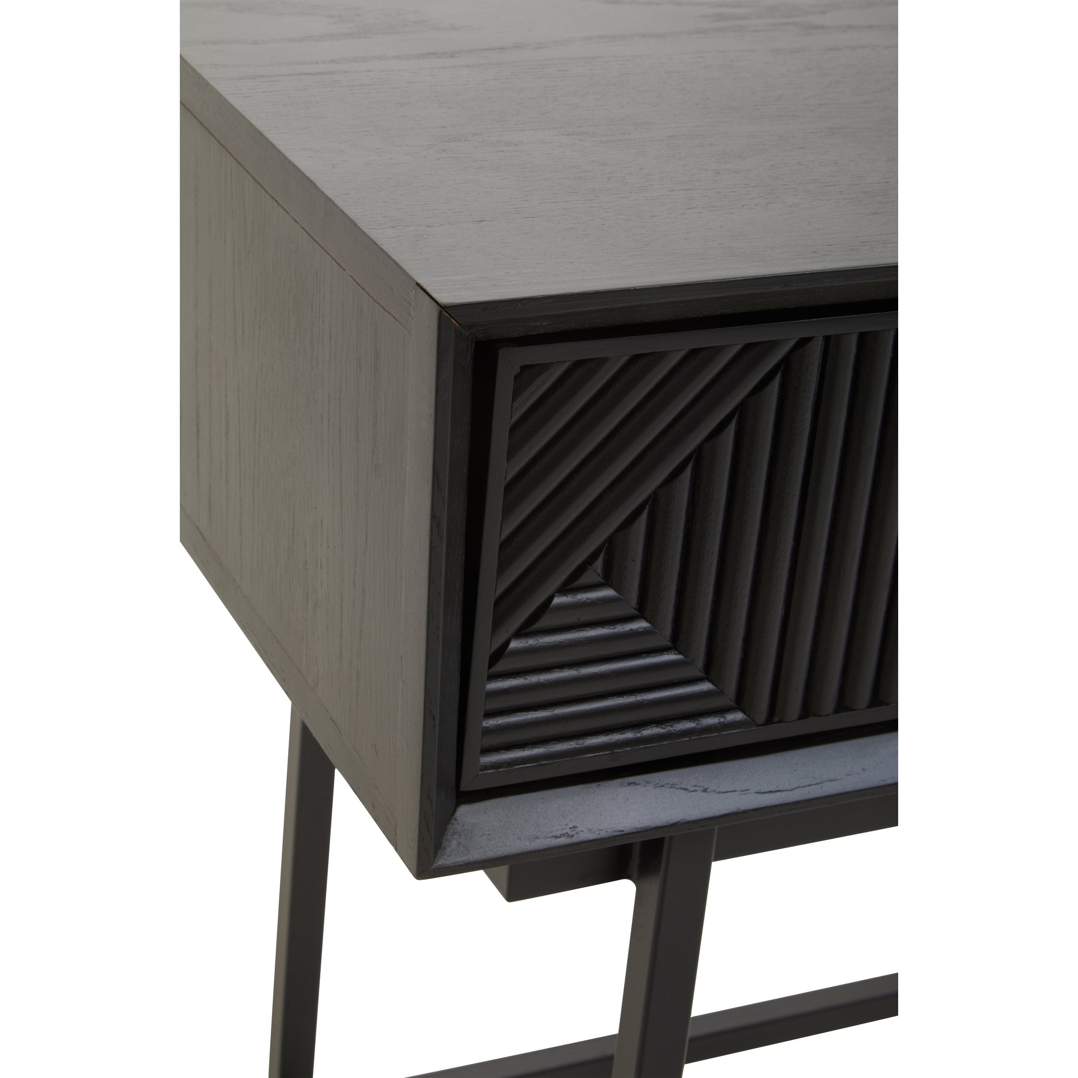 Azara Black Finish Console Table with 2 Drawers  Nicholas John Interiors