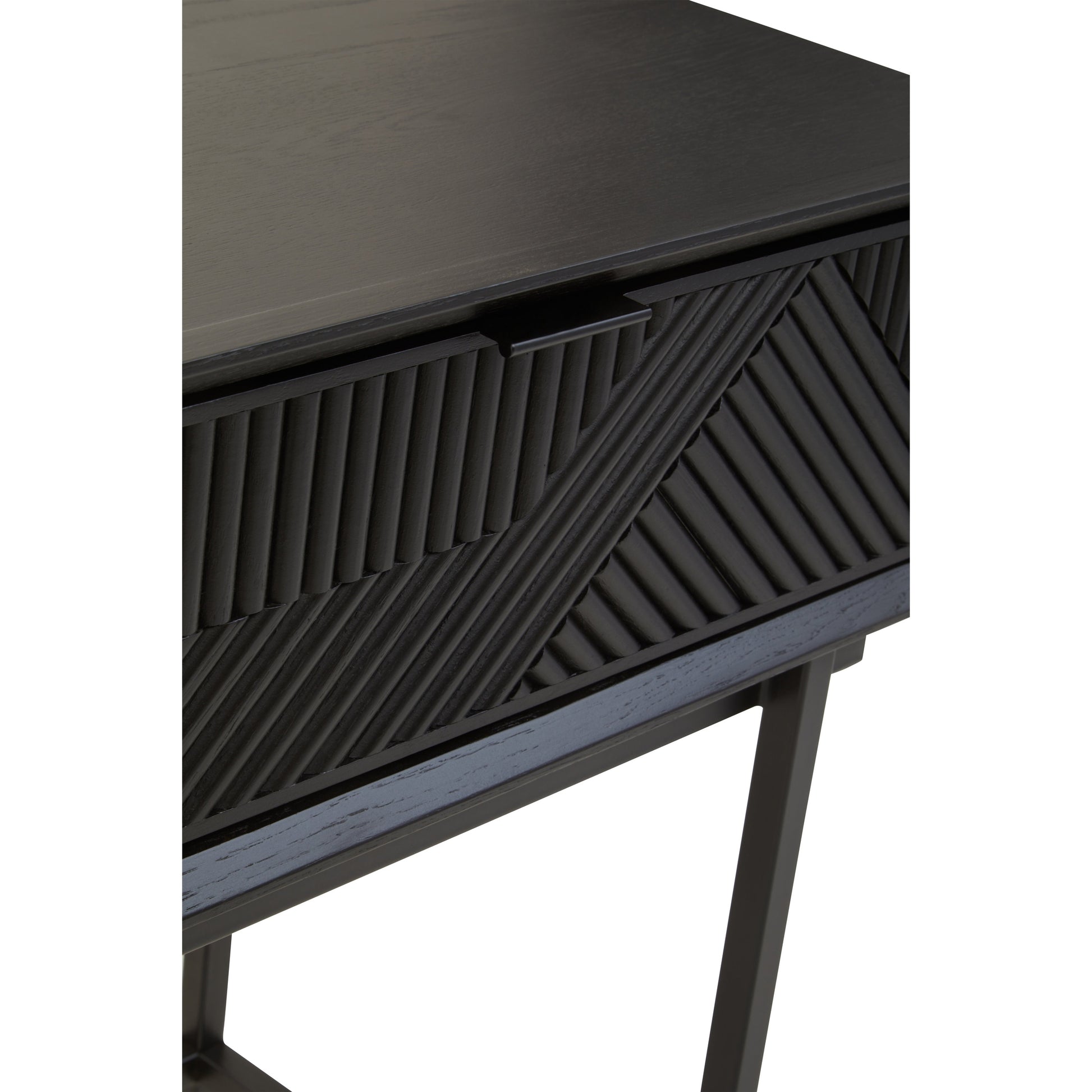 Azara Black Finish Console Table with 2 Drawers  Nicholas John Interiors