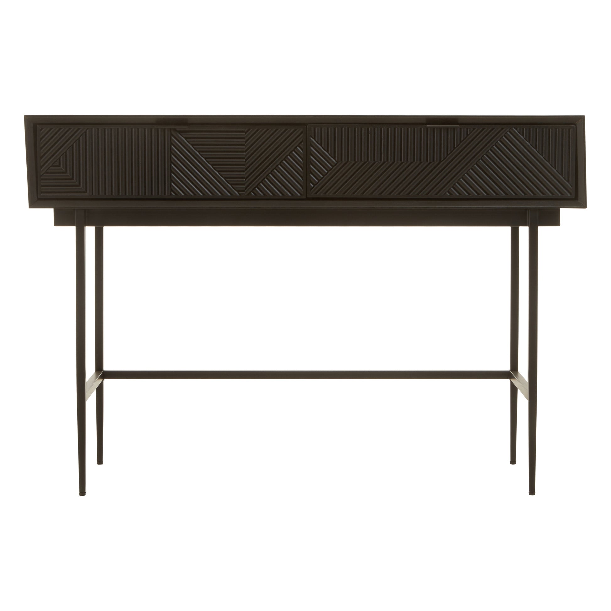 Azara Black Finish Console Table with 2 Drawers  Nicholas John Interiors