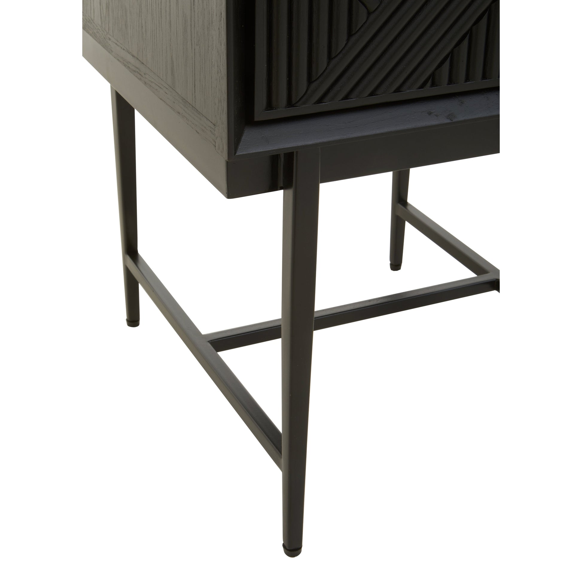 Azara Black Finish Side Table with 1 Drawer  Nicholas John Interiors