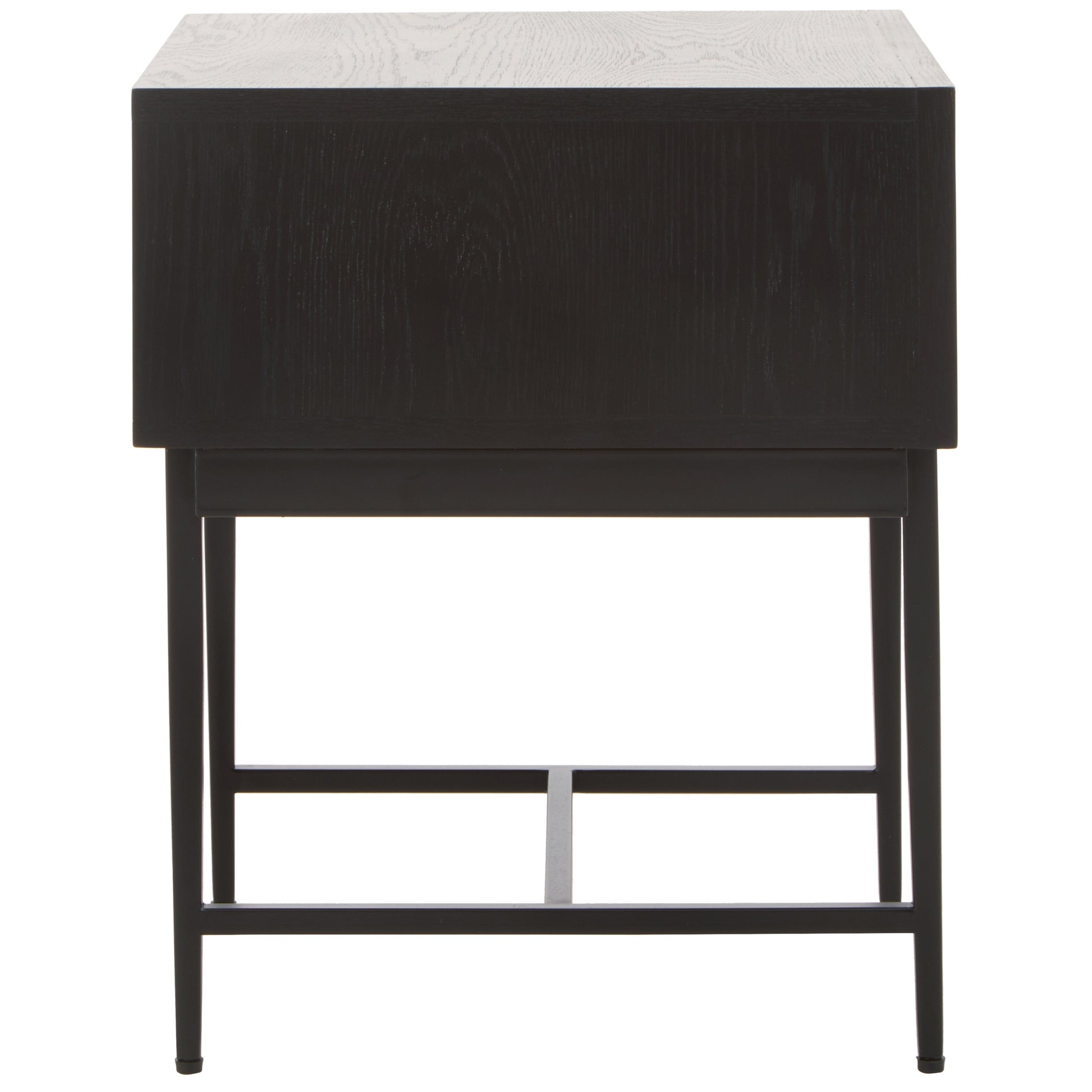 Azara Black Finish Side Table with 1 Drawer  Nicholas John Interiors