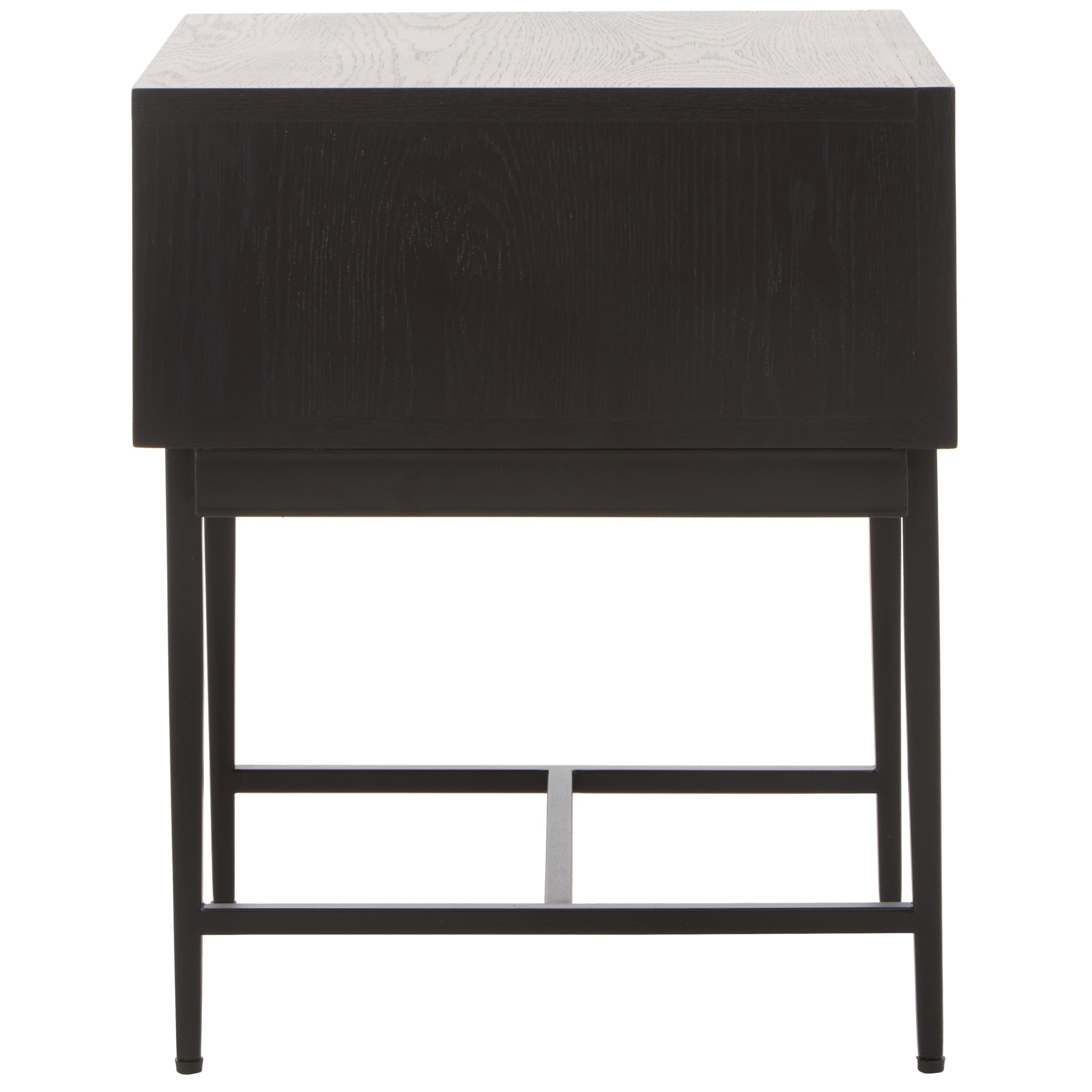 Azara Black Finish Side Table with 1 Drawer  Nicholas John Interiors