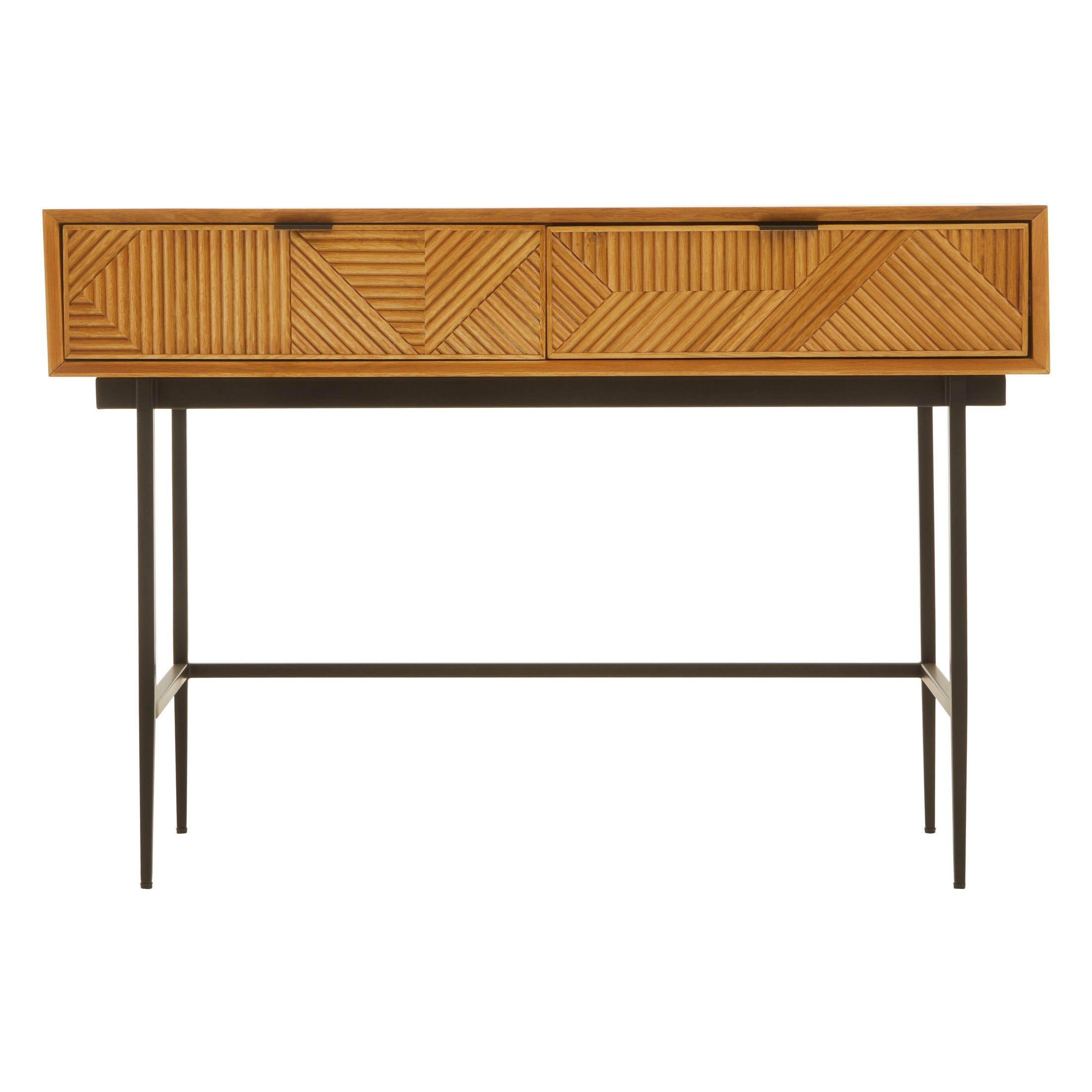 Azara Natural Finish Console Table with 2 Drawers  Nicholas John Interiors