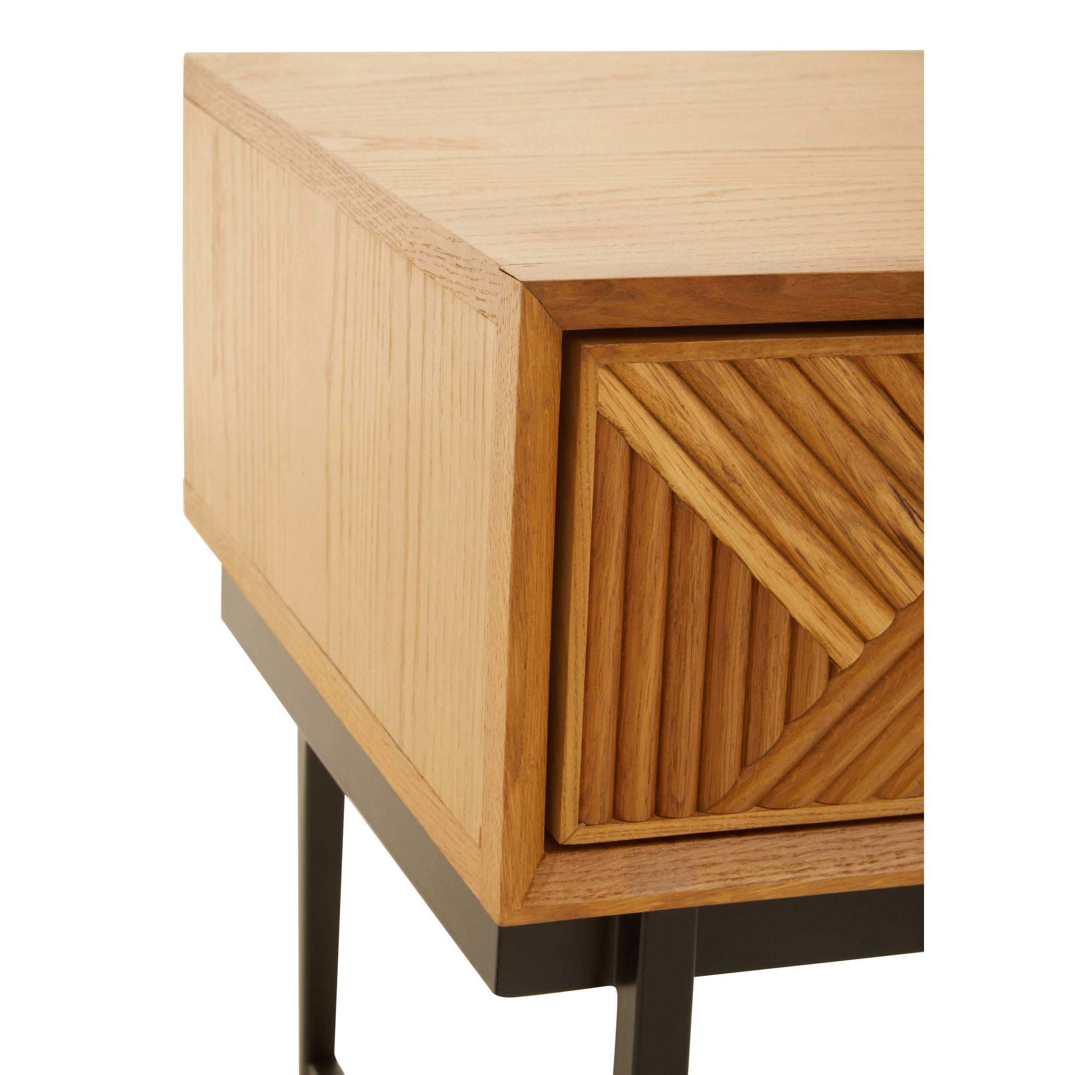 Azara Natural Finish Side Table with 1 Drawer  Nicholas John Interiors