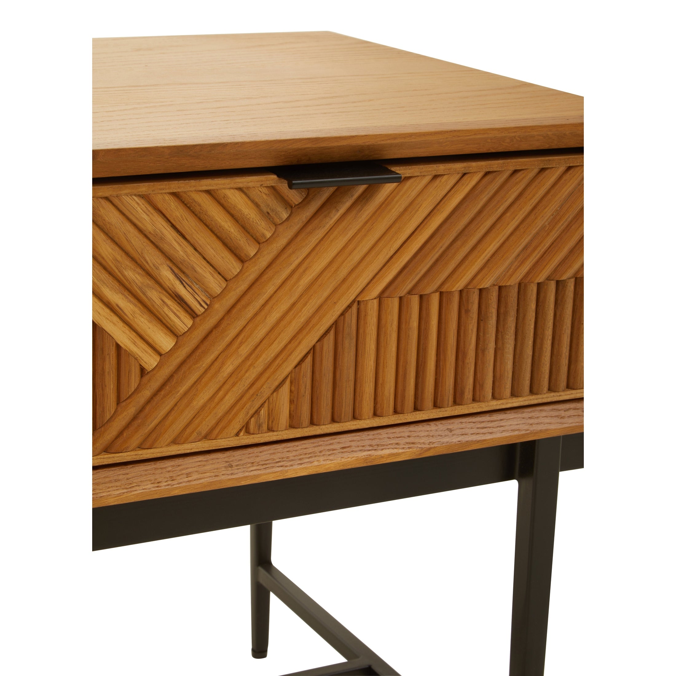 Azara Natural Finish Side Table with 1 Drawer  Nicholas John Interiors