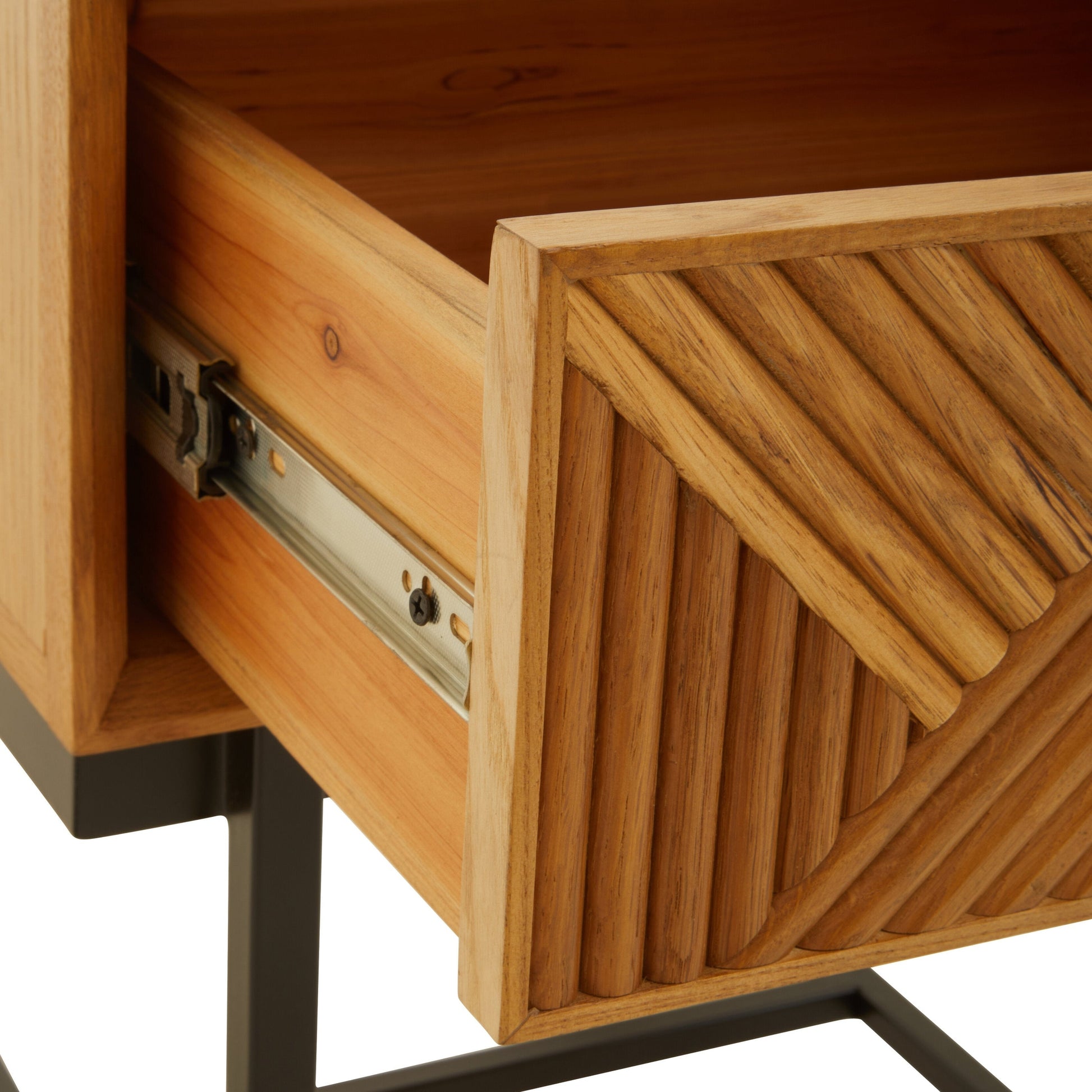 Azara Natural Finish Side Table with 1 Drawer  Nicholas John Interiors