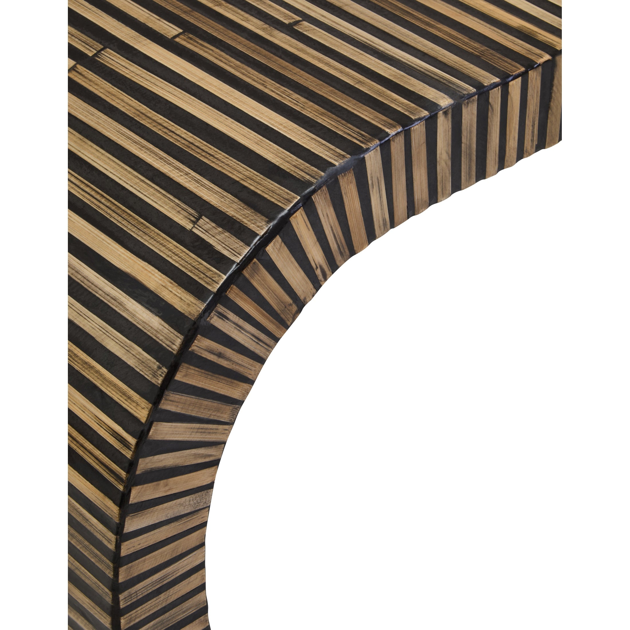Bambrae Bamboo Inlay Curved Console Table  Nicholas John Interiors
