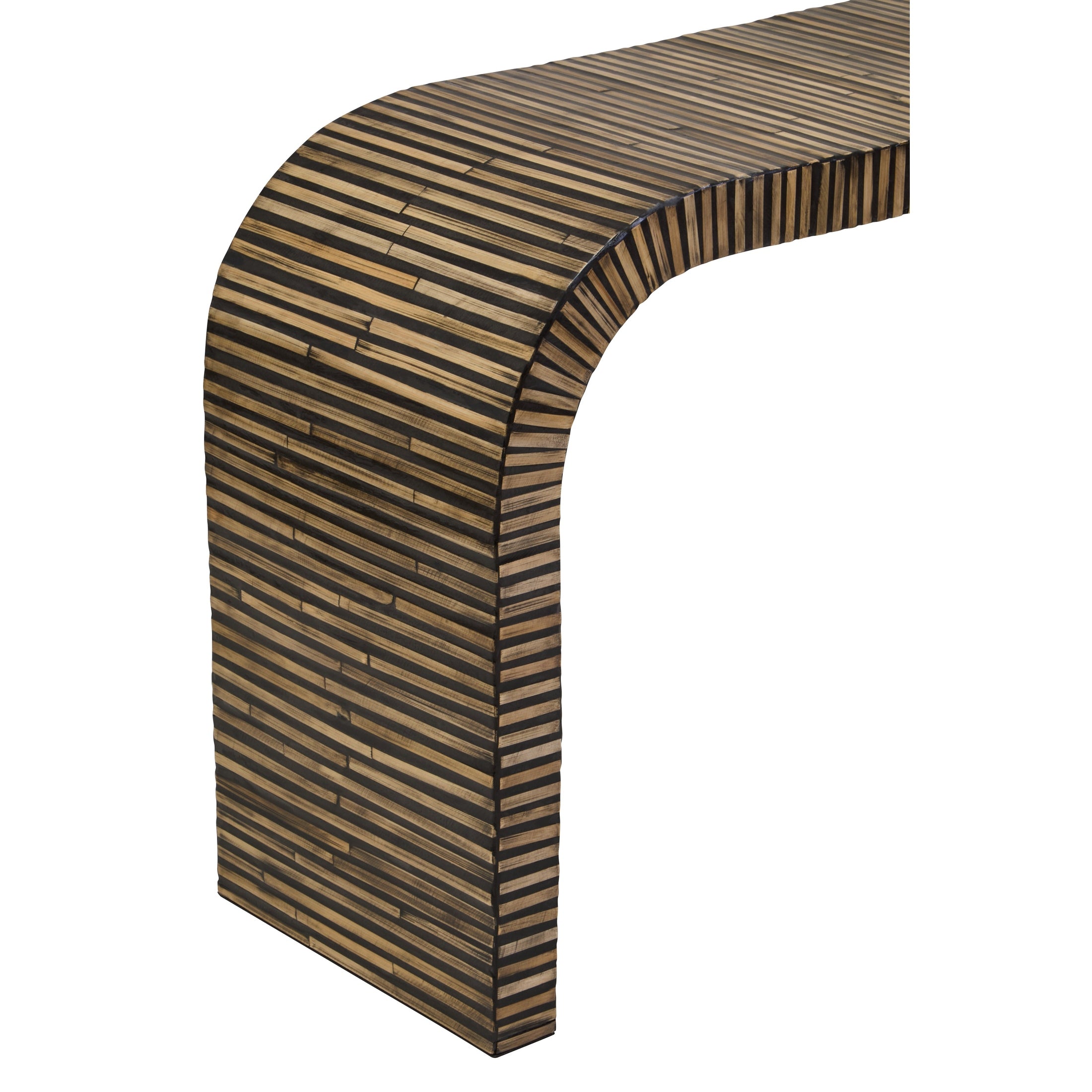 Bambrae Bamboo Inlay Curved Console Table  Nicholas John Interiors