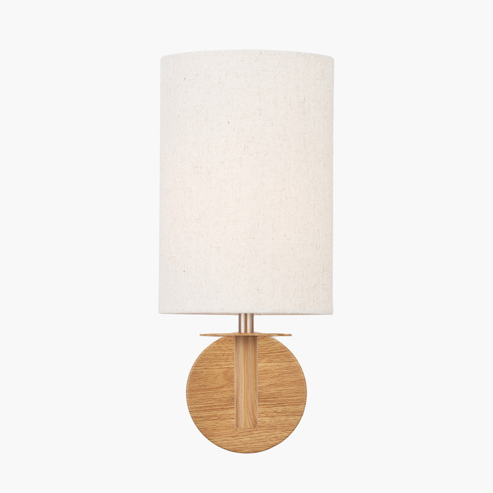 Bonham Natural Wood Veneer and Silver Metal Wall Light  Nicholas John Interiors