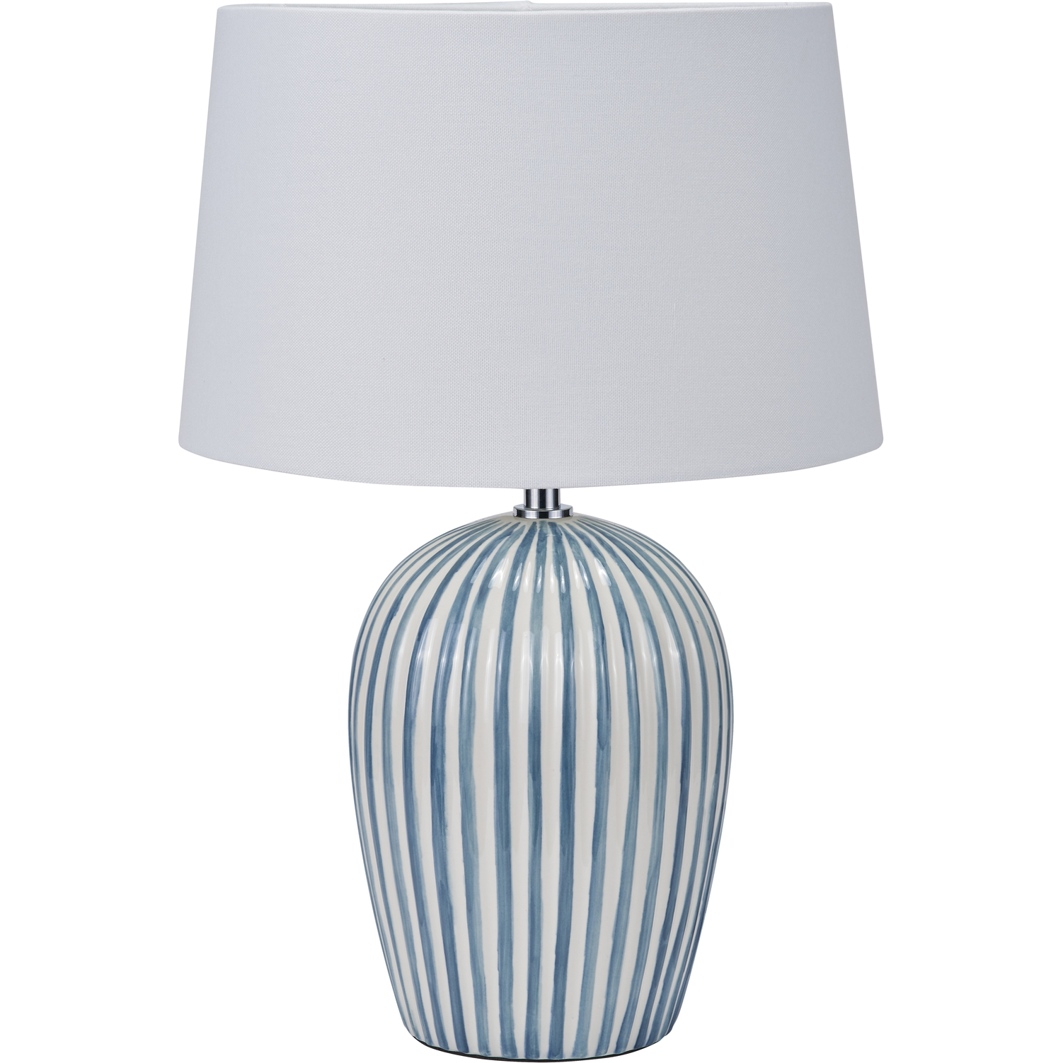 Cannes Blue and White Stripe Ceramic Table Lamp  Nicholas John Interiors