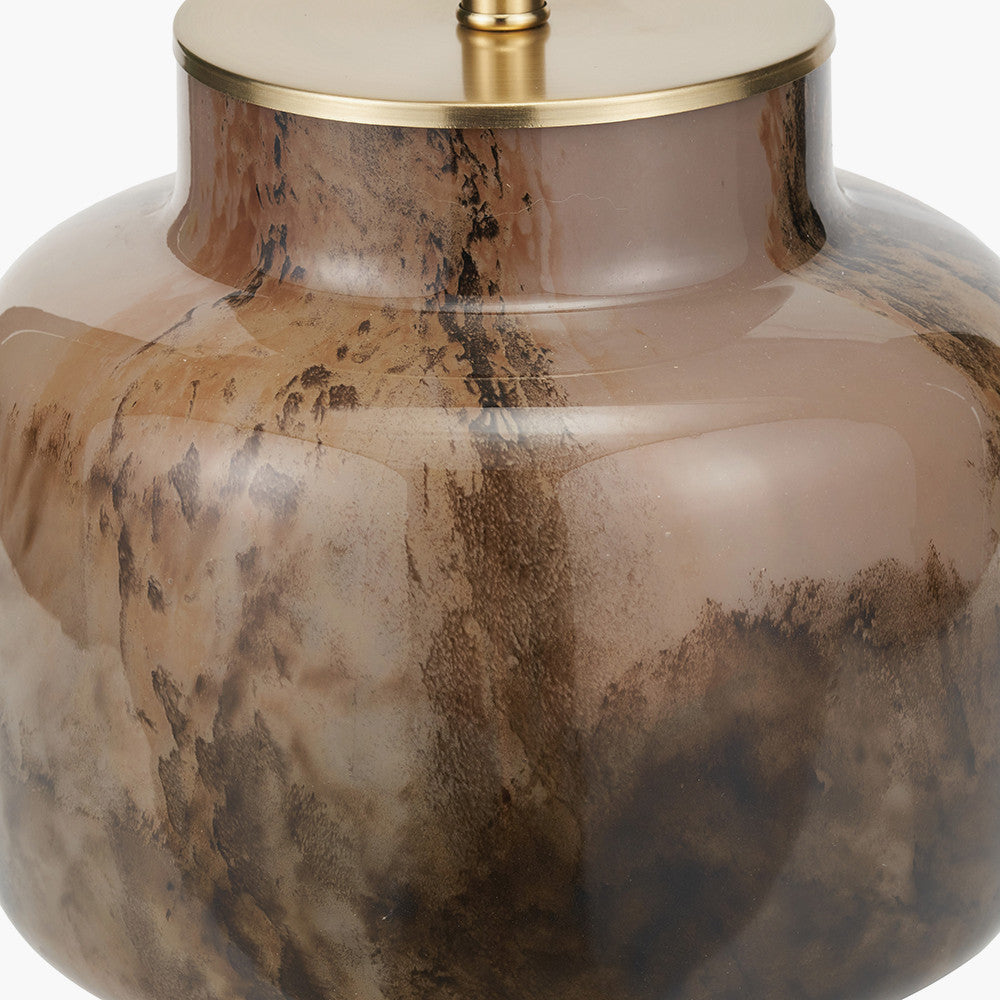 Cerdanya Brown and Beige Glass Table Lamp Base  Nicholas John Interiors