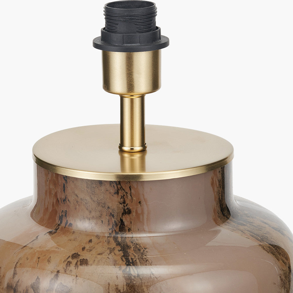 Cerdanya Brown and Beige Glass Table Lamp Base  Nicholas John Interiors