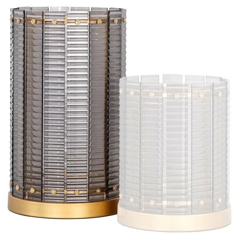 Richmond Interiors Daylin Smoked Glass Hurricane Candle Holder - big  Nicholas John Interiors