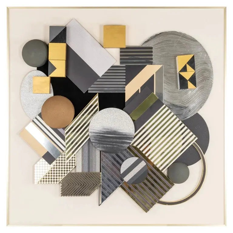 Richmond Interiors 3D Block Wall Art – Gold Framed Abstract Design  Nicholas John Interiors