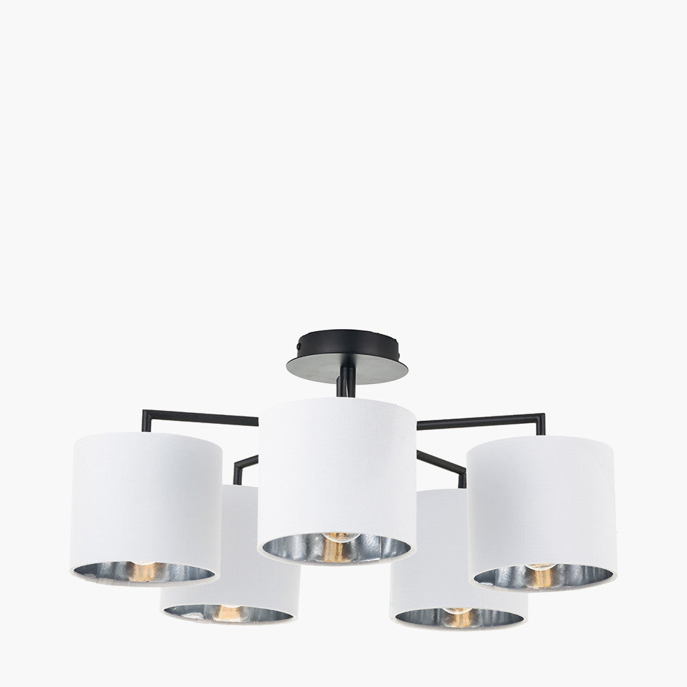 Elin 5 Light Pendant – Matt Black & Ivory  Nicholas John Interiors