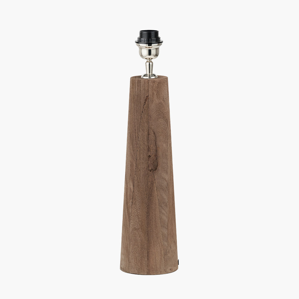 Esha Natural Conical Wood Table Lamp Base  Nicholas John Interiors