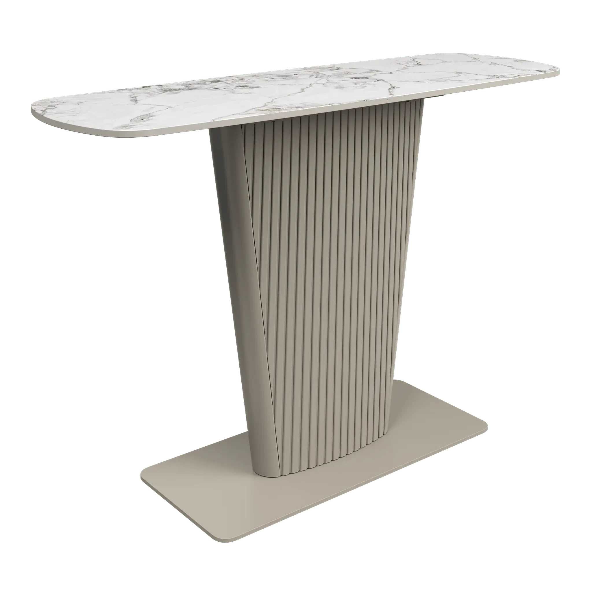 Estello White Ceramic Console Table  Nicholas John Interiors