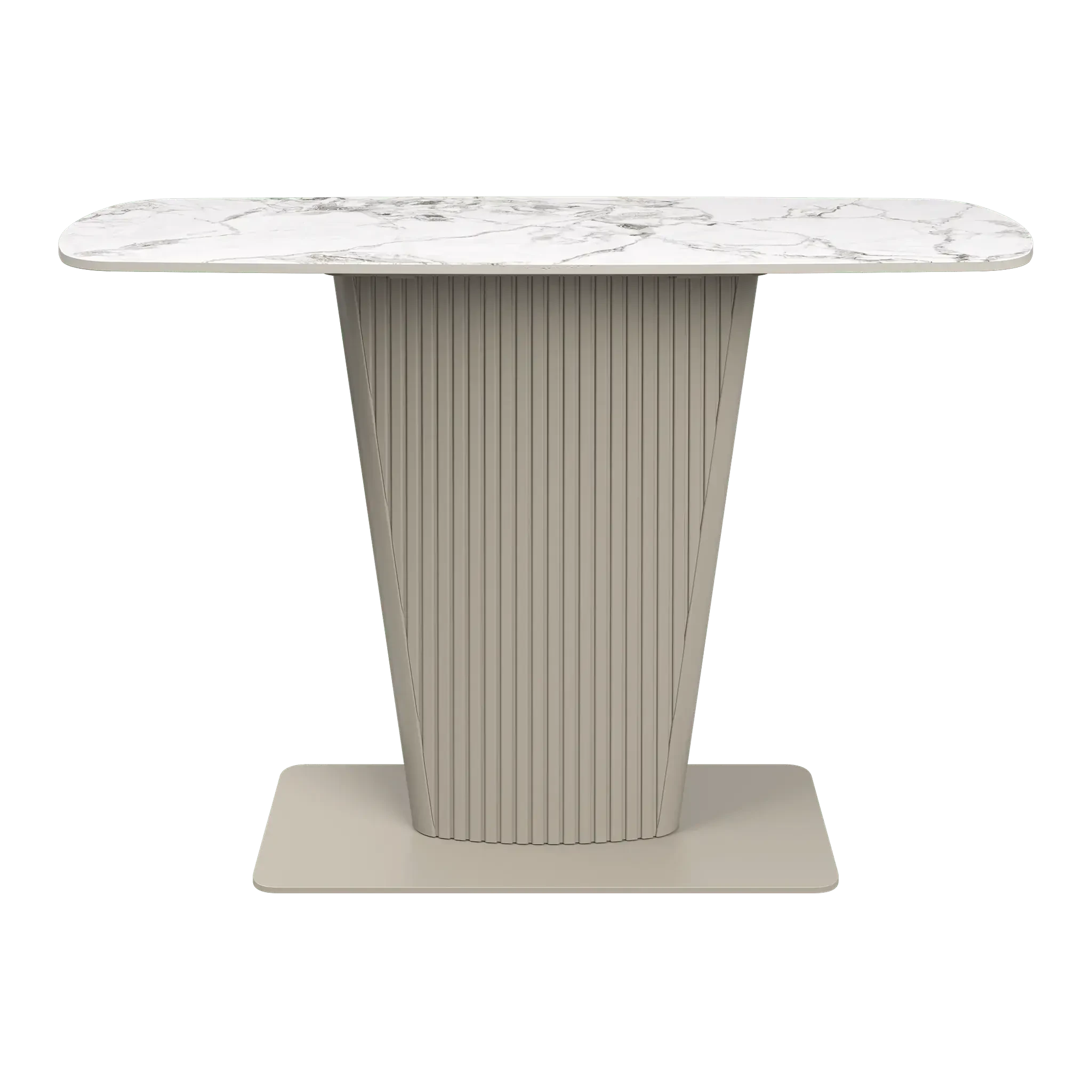 Estello White Ceramic Console Table  Nicholas John Interiors