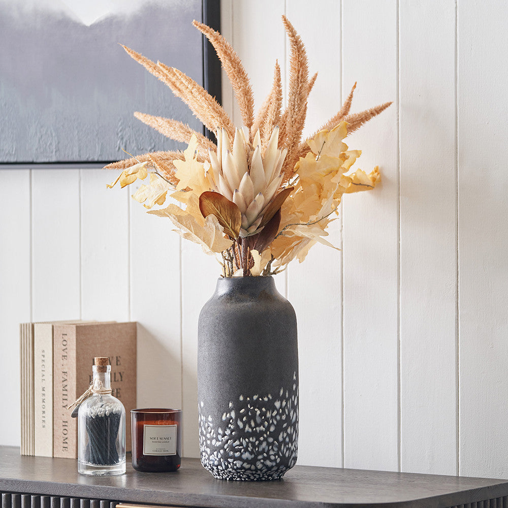 Etna Black and White Glass Vase  Nicholas John Interiors