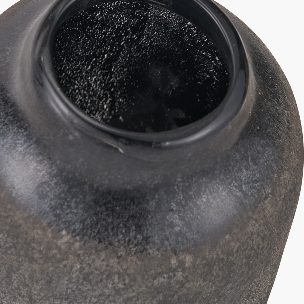 Etna Black and White Glass Vase  Nicholas John Interiors