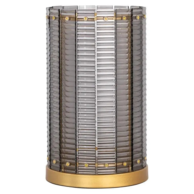 Richmond Interiors Daylin Smoked Glass Hurricane Candle Holder - big  Nicholas John Interiors