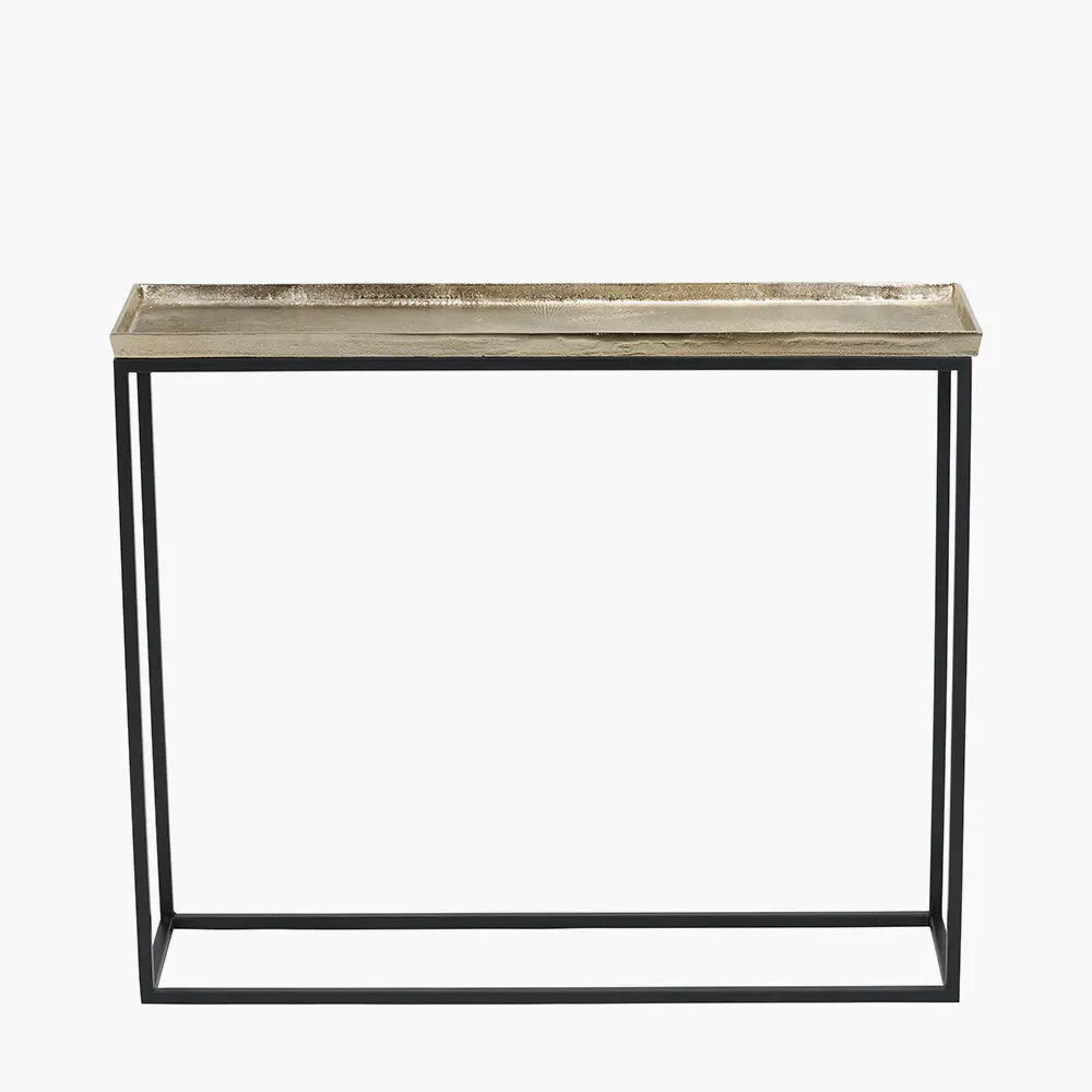 Franklin Gold Cast and Black Metal Console Table  Nicholas John Interiors