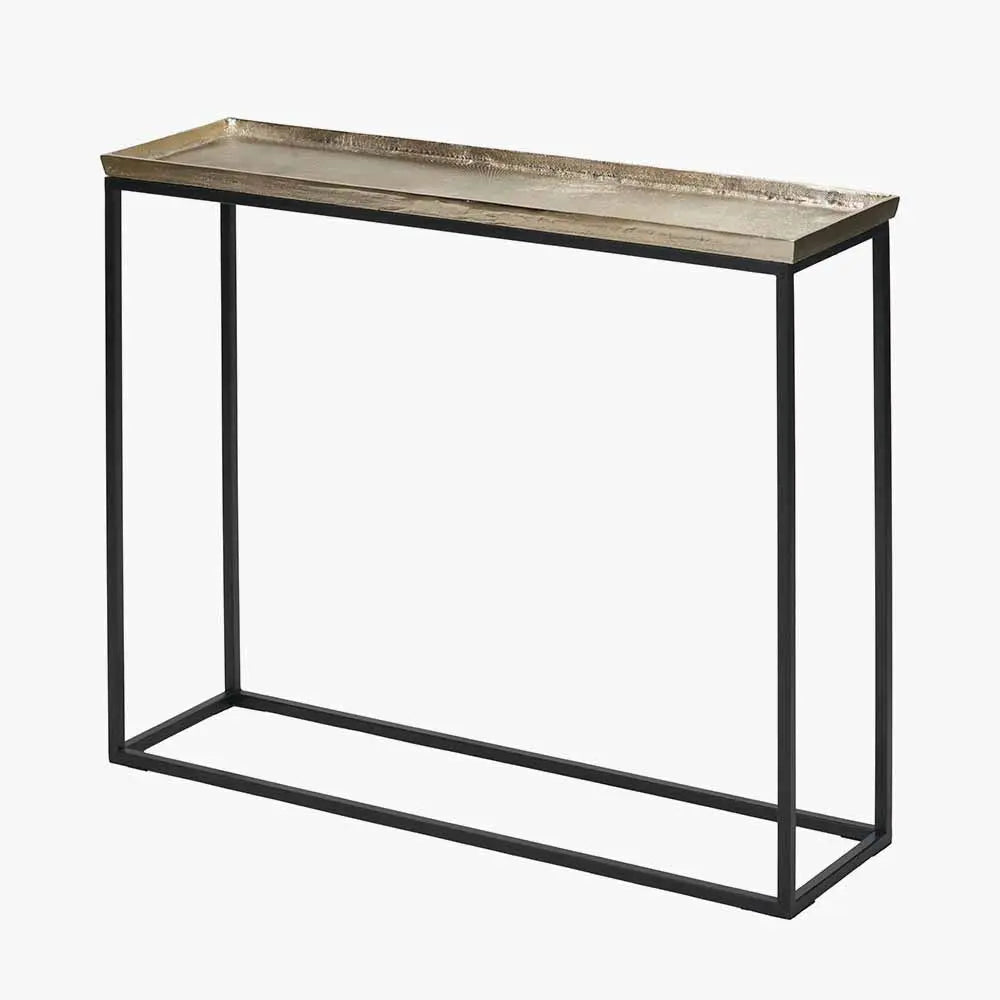 Franklin Gold Cast and Black Metal Console Table  Nicholas John Interiors