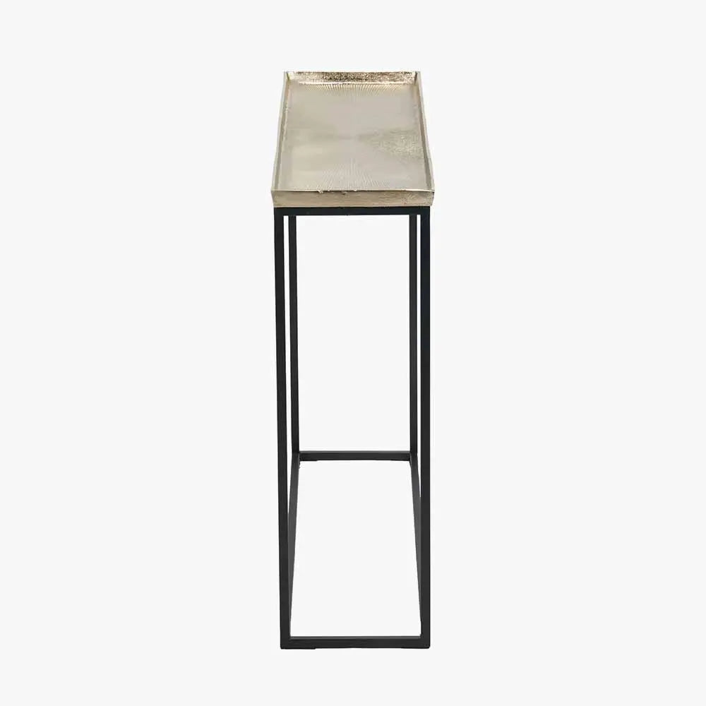 Franklin Gold Cast and Black Metal Console Table  Nicholas John Interiors