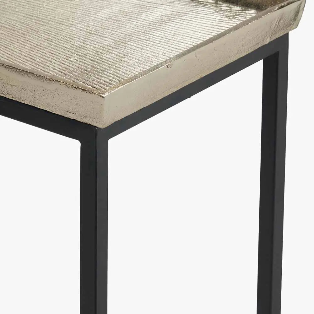 Franklin Gold Cast and Black Metal Console Table  Nicholas John Interiors