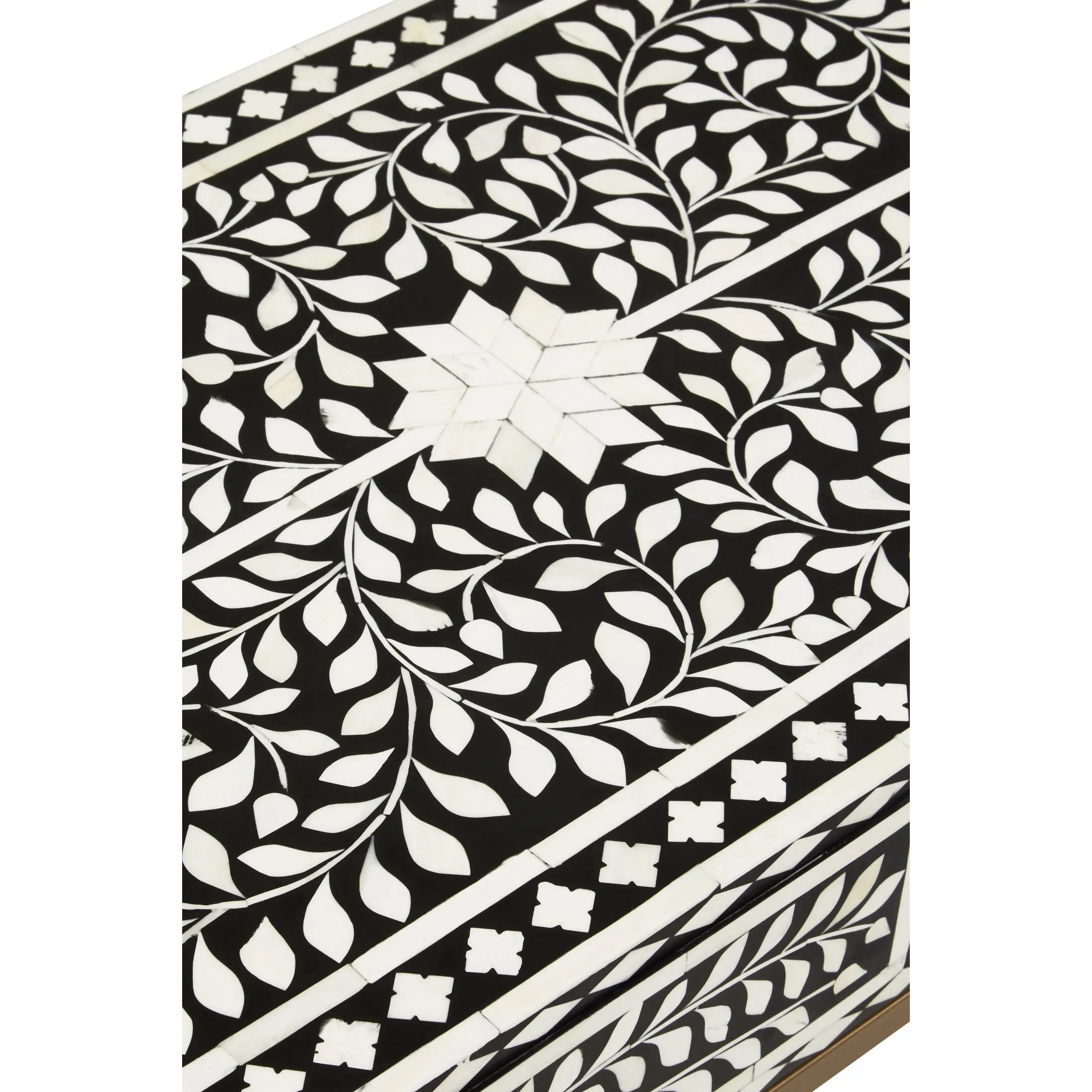 Fusari Bone Inlay Console Table with 2 Drawers & Gold Base  Nicholas John Interiors