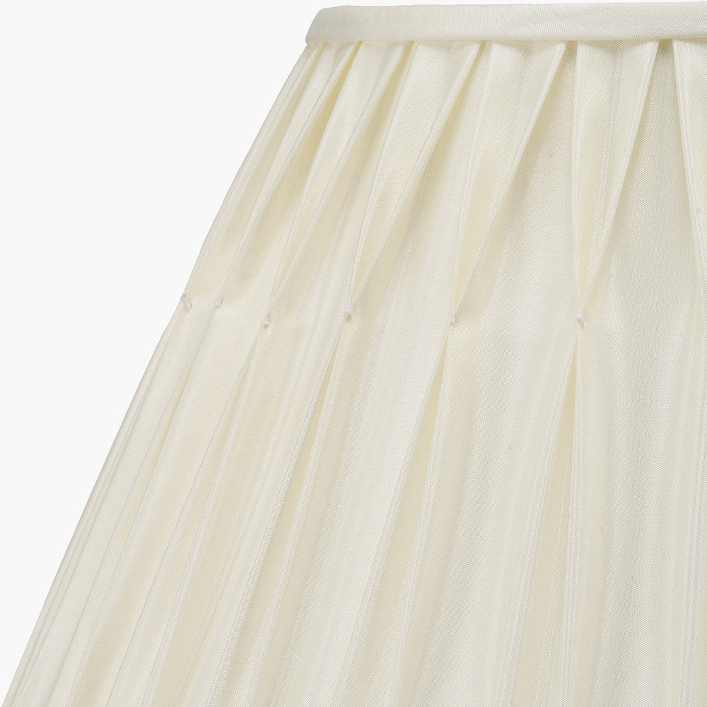 Garbo 45cm Cream Silk Mix Pinch Pleat Tapered Lampshade  Nicholas John Interiors