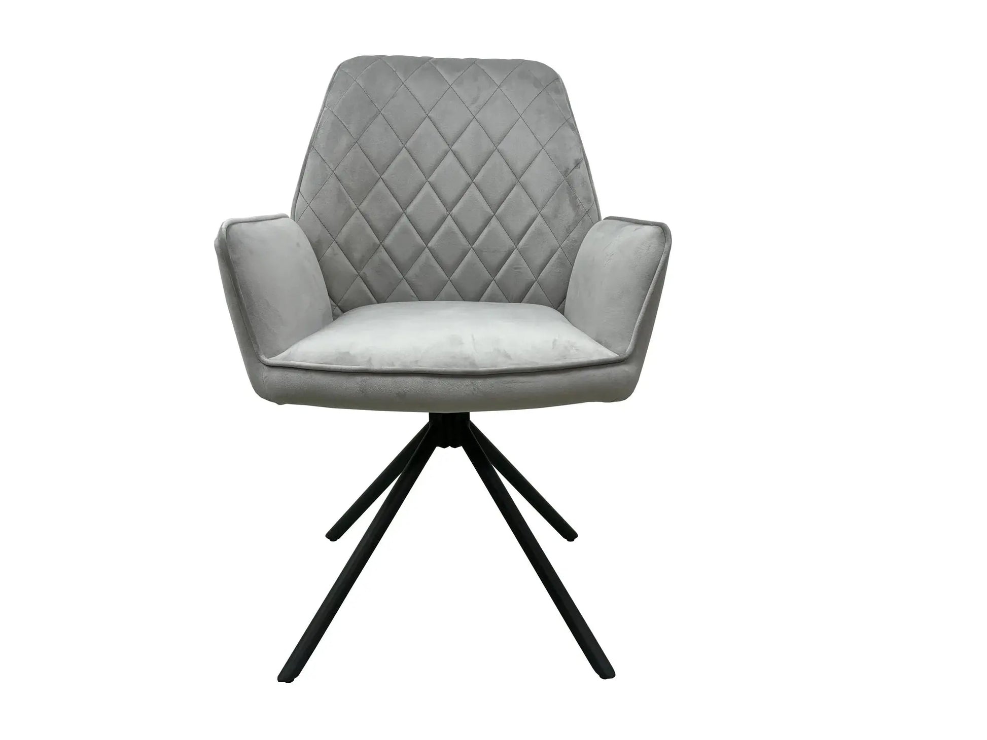 Alina Set of 2 Light Grey Swivel Dining Chairs  Nicholas John Interiors