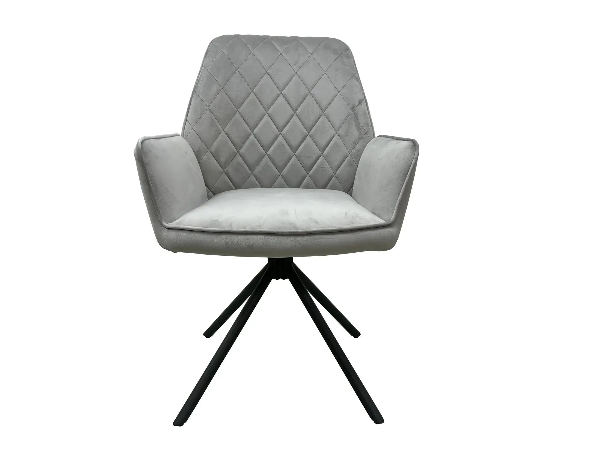 Alina Set of 2 Light Grey Swivel Dining Chairs  Nicholas John Interiors