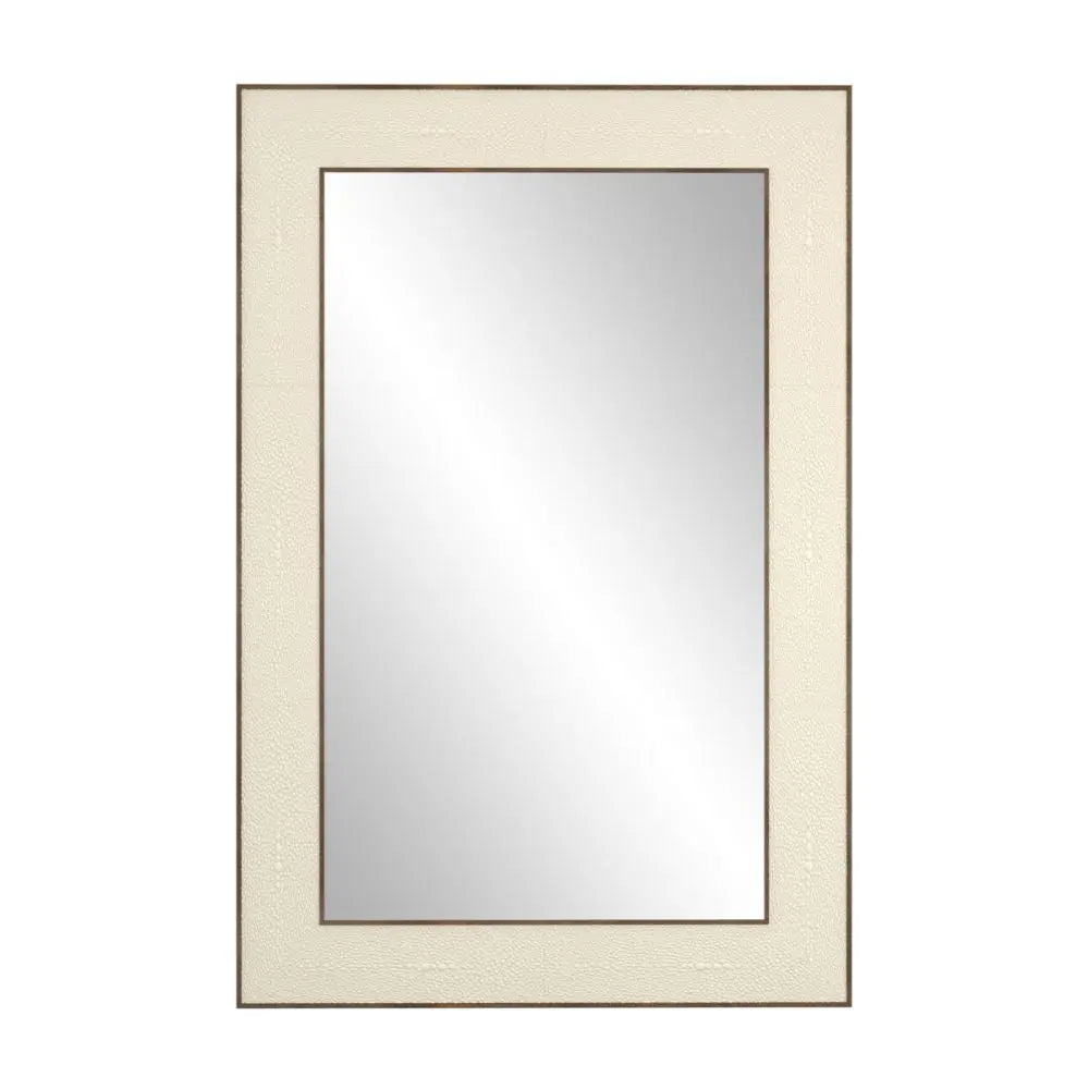 Hampton Mirror Small Rectangular Ivory Shagreen