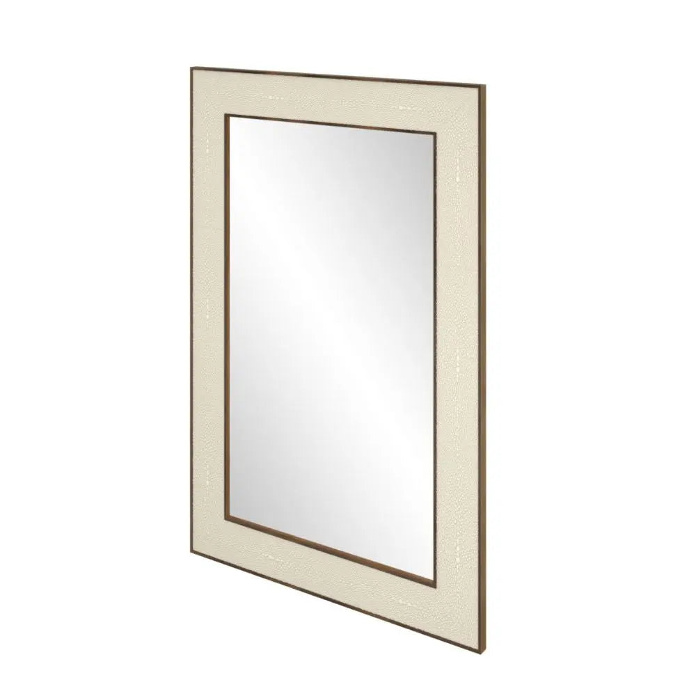 Hampton Mirror Small Rectangular Ivory Shagreen