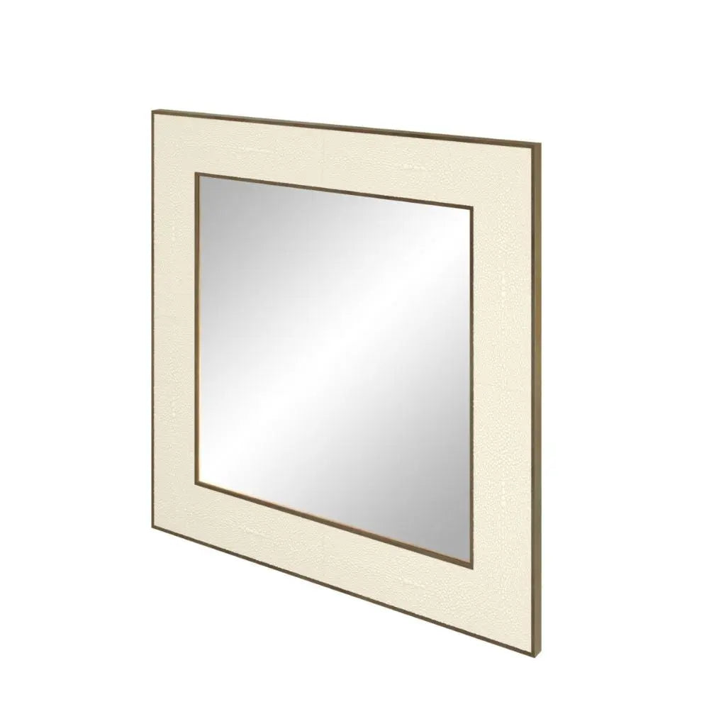 Hampton Mirror Small Square Ivory Shagreen